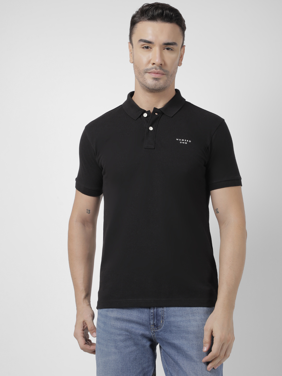 Numero Uno Men SOLID Black T-Shirt